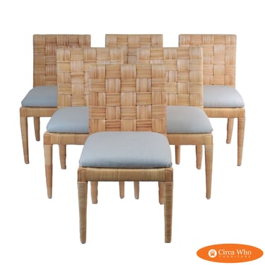 Set of 6 Island Block Dining Chairs by John Hutton for Donghia