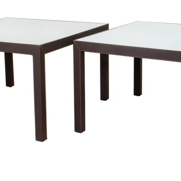 Mirrored Top Square Dining or Cocktail Tables, Pair