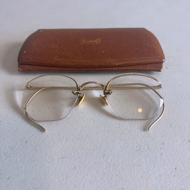 Vintage American Optical 12K Gold Fill Framed Eyeglasses with Case Virginia 