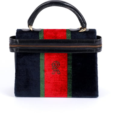 Velvet Stripe Zip-Around Handbag