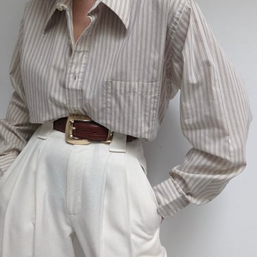 Vintage Faded Pinstriped Cotton Shirt