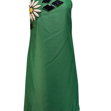 Karta - Green Strapless Beaded Mini Dress Sz M