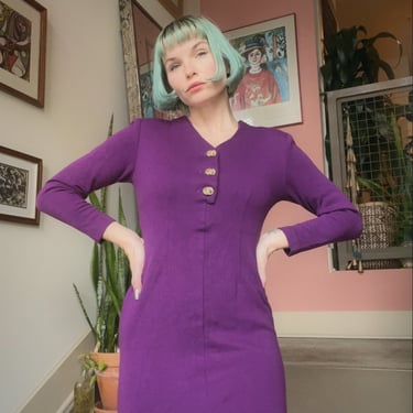 VTG 80s Purple Mini Dress 
