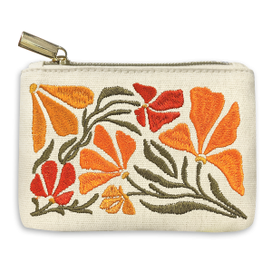 Embroidered Coin Pouch | Poppy