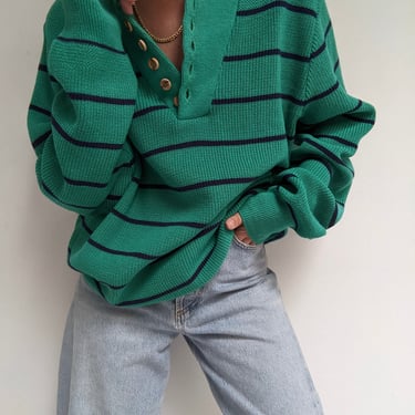 Favorite Vintage Jade Striped Henley