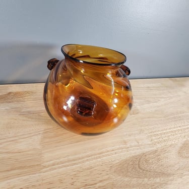 Mid Century Hand Blown Glass Blenko Style Vase 