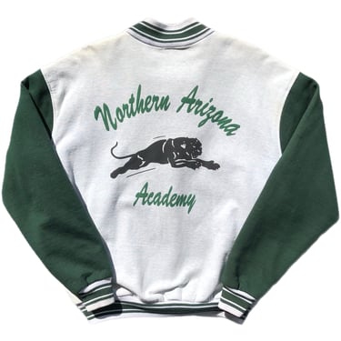 Vintage 90s Northern Arizona Academy Graphic Button Up Varsity Jacket Sweatshirt Size Large/XL 