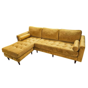 Extended Sofa w/ Floating Chaise in Saffron