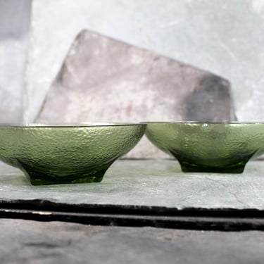 Set of 2 Mid-Century Avocado Green Glass Bowls - Salad Bowl Set - Mid-Century Mod | Bixley Shop 