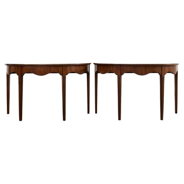 19th Century Pair of George III Mahogany Demilune Console Tables