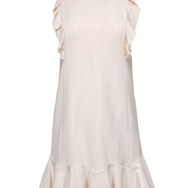 Rebecca Taylor – Cream Ruffled Cap Sleeve Dress Sz 2
