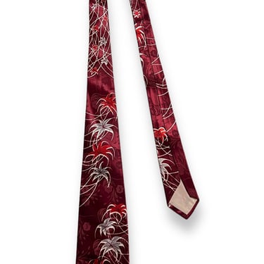 Vintage 1940s HABAND Hollywood Necktie ~ Art Deco / Rockabilly / Swing ~ Neck Tie / Cravat ~ Bellywarmer 