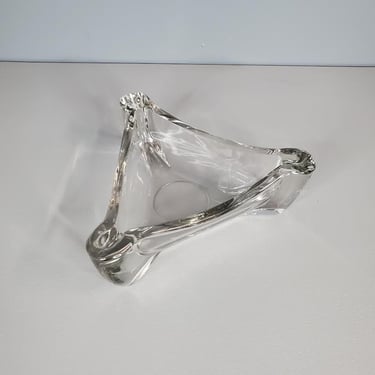 Large Clear Glass Ashtray 