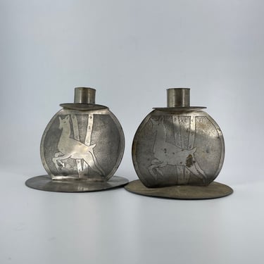 1930s Metalsmith Candle Holders Vintage Cabinmodern Relics 