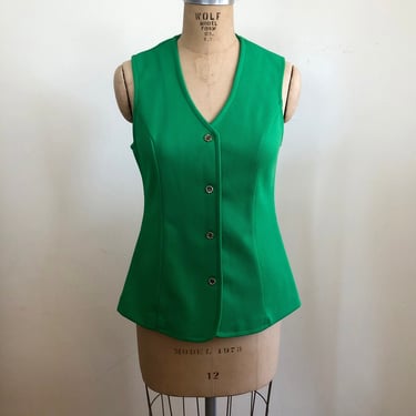 Bright Green Vest - 1970s 