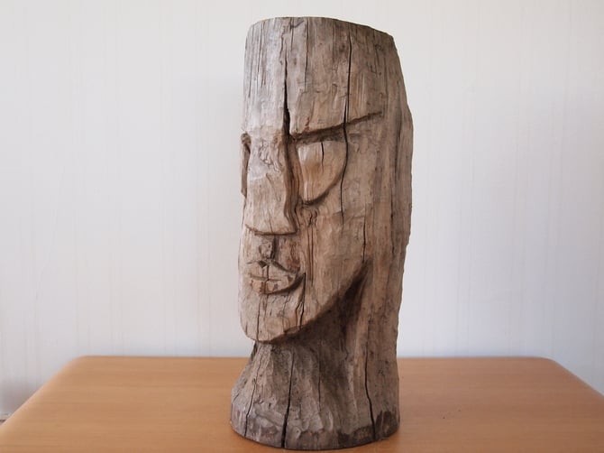 ビンテージ  Outsider Art wood Sculpture   左側 lg
