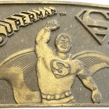 70s Vintage Dc Comics Super Man Belt Buckle By Dc Comics