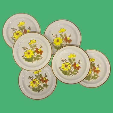 Vintage Dessert or Salad Plates 1970s Retro Size 7.5