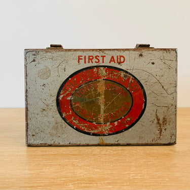 Vintage First Aid Box for The L. E. Myers Co. Electrical Contractor by Davis Emergency Equipment Company 