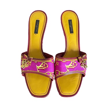 Louis Vuitton Pink Satin Kitten Heels