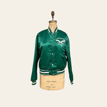 Vintage Eagles Varsity Jacket Retro 1980s NFL Officially Licensed Product by Starter + Size Medium + Go Birds + Philadelphia + Football 