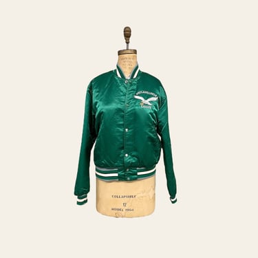 80's Philadelphia Eagles Green Bomber Satin Jacket