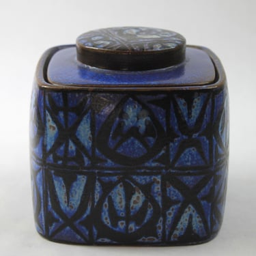 Royal Copenhagen Fajance Baca Nils Thorsson Blue Lidded Box RARE 