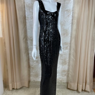 1980's Oscar De La Renta Sequined Gown
