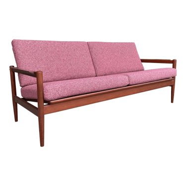 Borge Jensen Danish Modern Teak Sofa Reupholstered Cushions