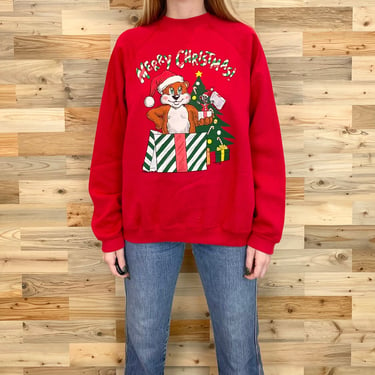 Vintage Funny Christmas Tree Holiday Present Pullover Sweater 