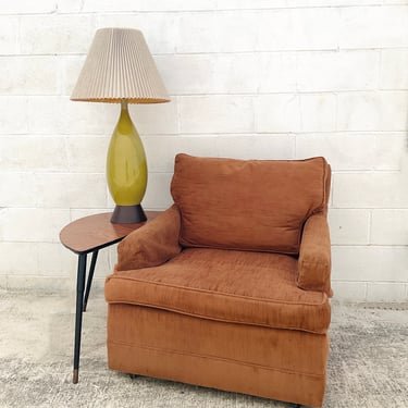 Brown Comfy Velvet Arm Chair