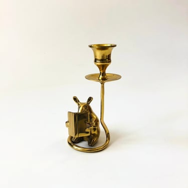 Brass Mouse Candle Holder 