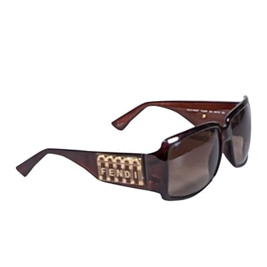 Fendi - Brown Large Logo Sides Sunglasses