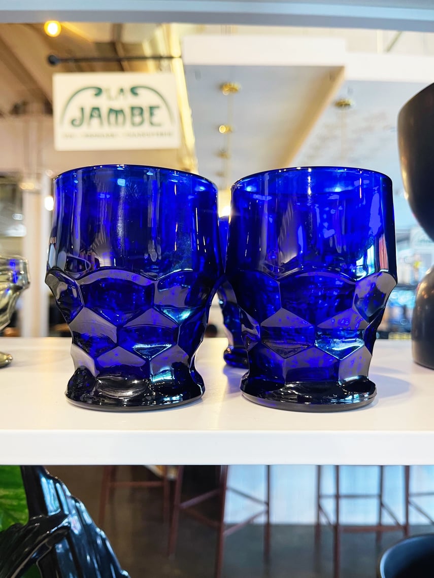 Vintage Anchor Hocking Cobalt Blue set 【公式通販】