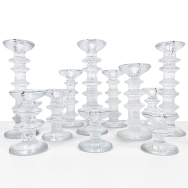 Vintage "Festivo" Crystal Candle Holders by Timo Sarpaneva for Iittala - Set of 12 