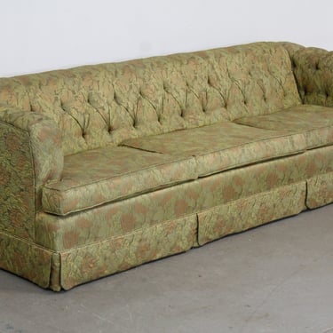 Mid-Century Modern Elongated Regency Tufted 101" Sofa 