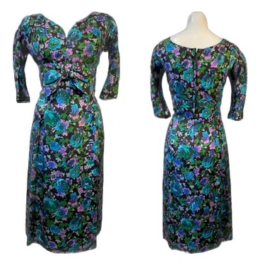 1950's Silk Floral Dress by Gigi Young Size M