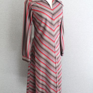 1970s - Chevron Stripe - Brown  - Back to School - Estimated size M 