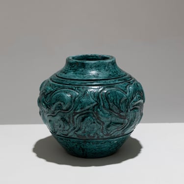 VASE PANSU EN GRÈS ÉMAILLÉ, 1930s