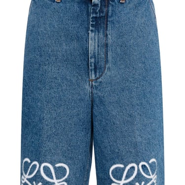 Loewe Women Anagram Denim Shorts