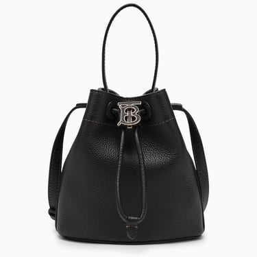 Burberry Tb Mini Black Leather Bucket Bag Women