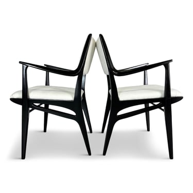Drexel Set of Six Modernist Lacquered Armchairs by John Van Koert Mid Century