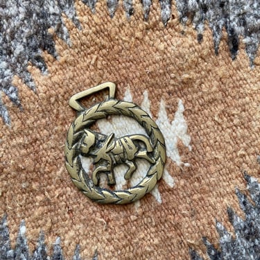Textured Brass Horse Harness Medallion 