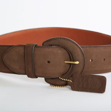 Coach belt | Vintage Coach wide brown leather belt Sz. small 