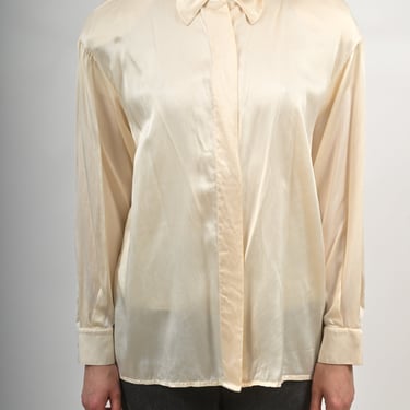 1980s St John Cream Silk Blouse