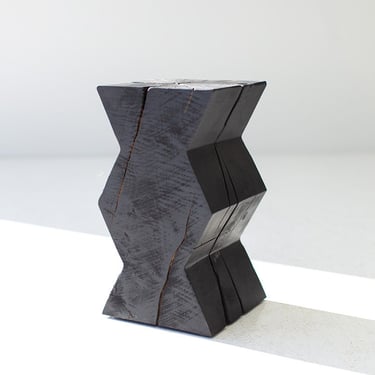 Zig Zag End Table - Burnt Finish 