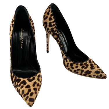 Gianvito Rossi Leopard Print Calf Hair Pumps, 38