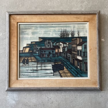Mid Century Modern Painting by French Artist D.H. Saigne