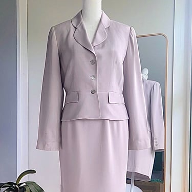vintage 90s pure silk mini skirt suit 