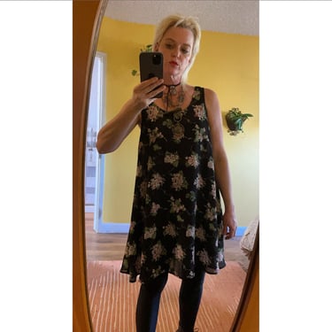 90s Floral Mini Babydoll Dress Semi Sheer 1990s | Love It - Los Angeles, CA  | ATTIC